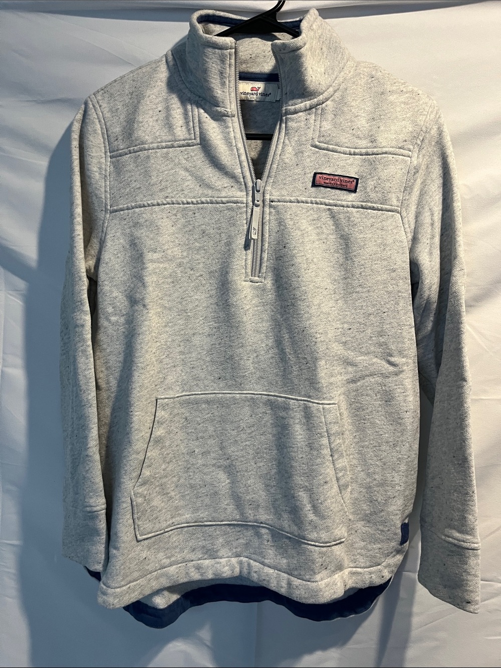 Vineyard Vines Light Heather Gray Quarter-Zip Pullover Sweater